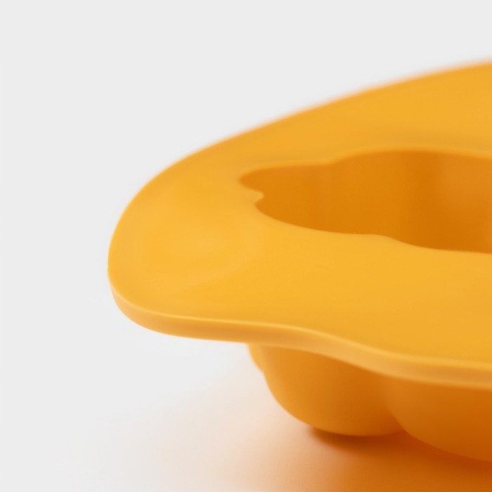 Форма для выпечки Доляна «Осенняя пора», силикон, 7 ячеек, 26×25,5×3 см, цвет оранжевый