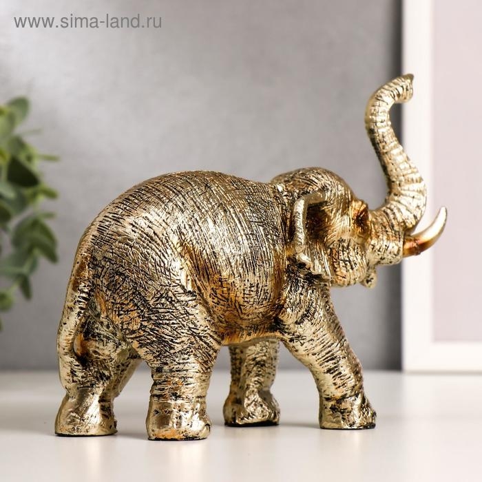 Сувенир полистоун Сувенир полистоун "Золотой слон" 13х16,8х6,5 см