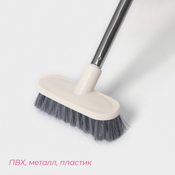 Щётка на ручке Доляна, 46×13×5 см, цвет белый Щётка на ручке Доляна, 46×13×5 см, цвет белый