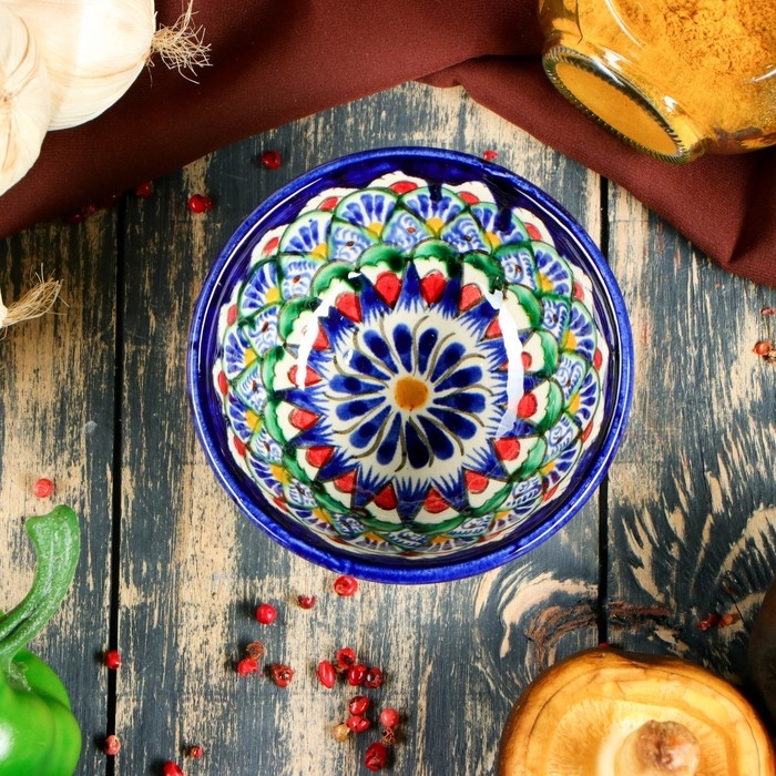 Пиала Риштанская Керамика  Пиала Риштанская Керамика "Узоры", 11,5 см, большая, микс