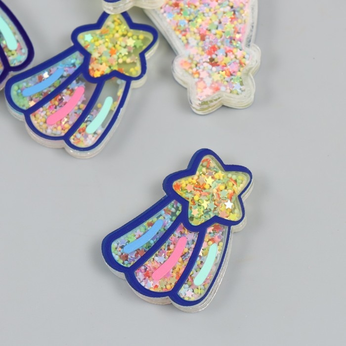 Шейкер для творчества акрил Шейкер для творчества акрил "Падающая звезда" с глиттером 0,5х4,7х3,5 см