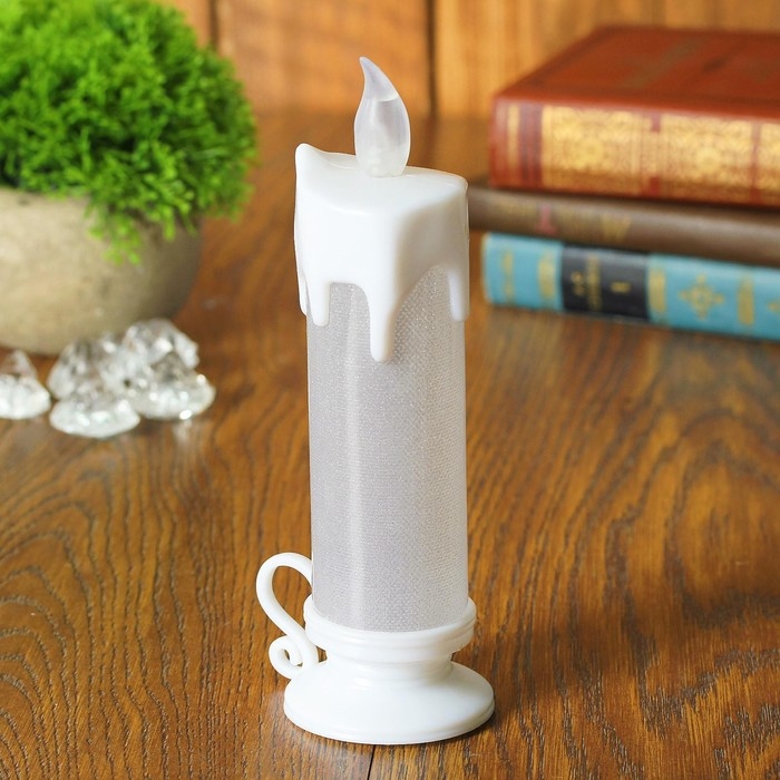 Свеча светодиодная &laquo;Подсвечник&raquo;, переливается разными цветами, цвет белый