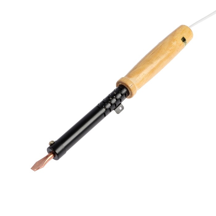 Паяльник ТУНДРА, ЭПСН, деревянная рукоятка, клиновидное жало d=6.2 мм, 100 Вт, 220 В Паяльник ТУНДРА, ЭПСН, деревянная рукоятка, клиновидное жало d=6.2 мм, 100 Вт, 220 В