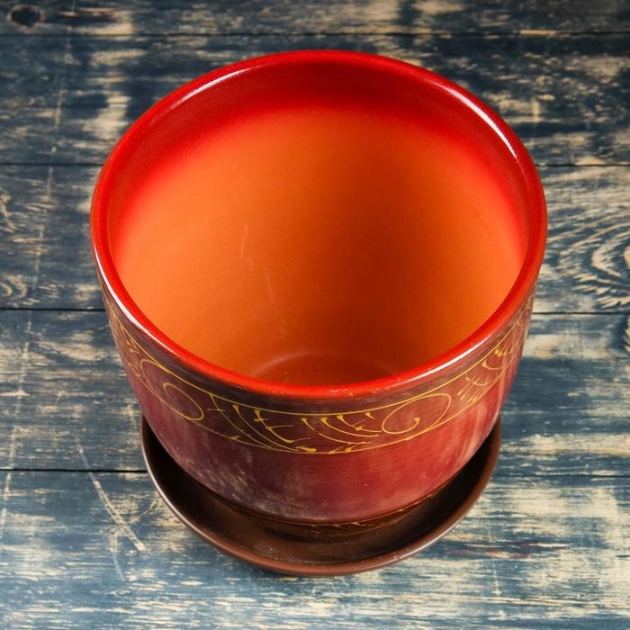 Горшок цветочный Сувенир 5л с поддоном, МИКС Горшок цветочный Сувенир 5л с поддоном, МИКС