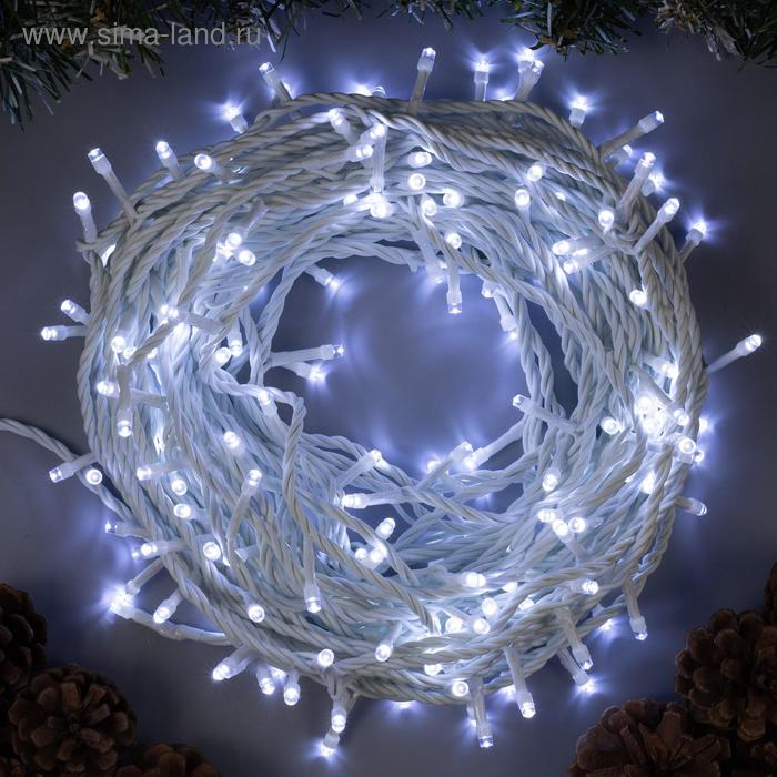 Гирлянда «Нить» 20 м, IP44, белая нить, 200 LED, свечение белое, 8 режимов, 220 В Гирлянда «Нить» 20 м, IP44, белая нить, 200 LED, свечение белое, 8 режимов, 220 В