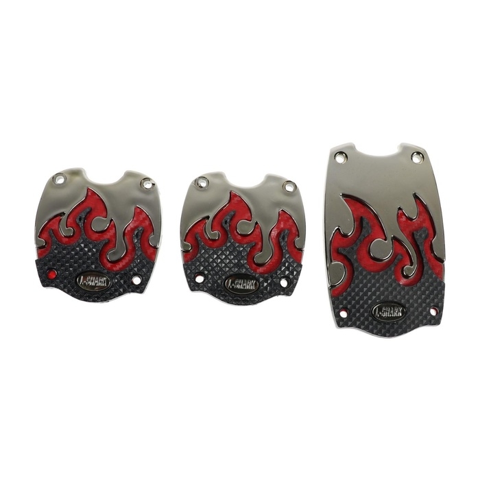 Накладки на педали Cartage, антискользящие, набор 3 шт, красный Накладки на педали Cartage, антискользящие, набор 3 шт, красный