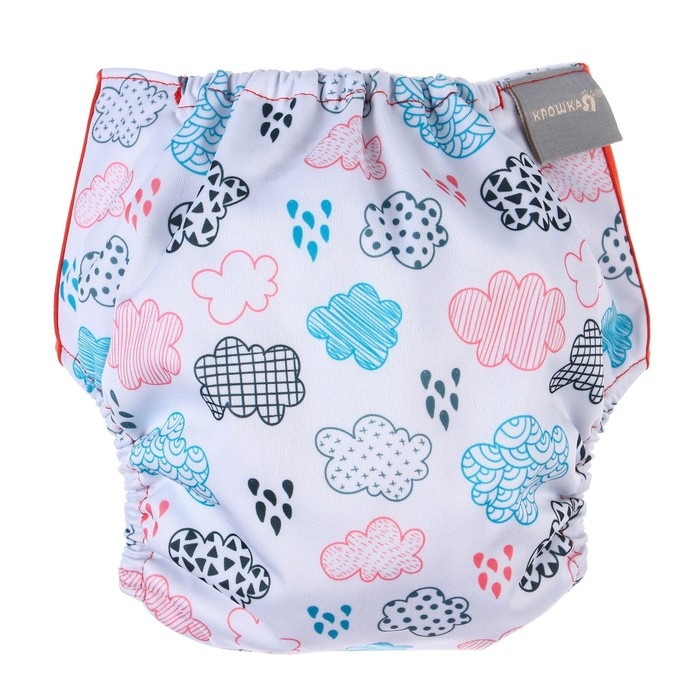 Многоразовый подгузник «Облака», 3-15 кг, цвет белый, Крошка Я Многоразовый подгузник «Облака», 3-15 кг, цвет белый, Крошка Я