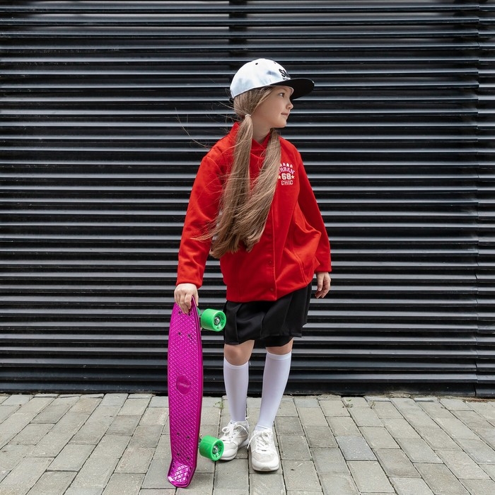 Пенниборд ONLYTOP, 56х15 см, колёса PU 60х45 мм, алюминиевая рама, цвет фиолетовый Пенниборд ONLYTOP, 56х15 см, колёса PU 60х45 мм, алюминиевая рама, цвет фиолетовый