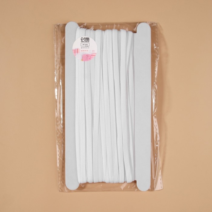 Резинка для укрепления кружева, 5 мм, 10 ± 0,5 м, цвет белый Резинка для укрепления кружева, 5 мм, 10 ± 0,5 м, цвет белый