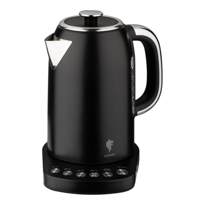 Чайник электрический Leonord LE-1509, металл, 1.7 л, 2200 Вт, чёрный Чайник электрический Leonord LE-1509, металл, 1.7 л, 2200 Вт, чёрный