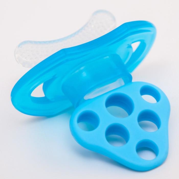 Прорезыватель силиконовый «Для передних зубов», цвет синий, с колпачком, двусторонний, Крошка Я