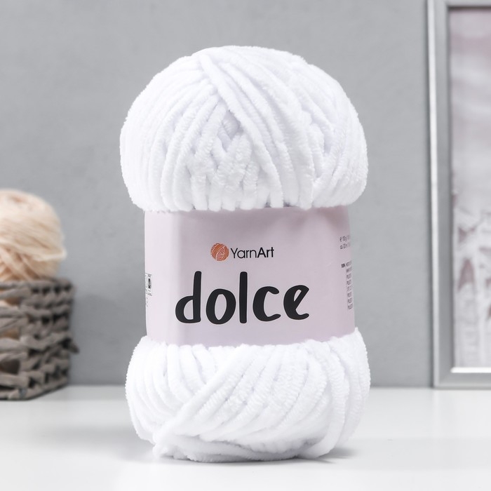 Пряжа Пряжа "Dolce" 100% микрополиэстер 120м/100гр (741 белый)