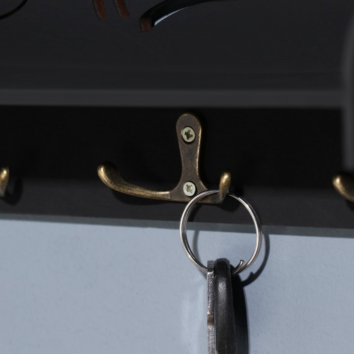 Ключница с полкой Ключница с полкой "Home sweet home" чёрный цвет, 28х23х7,5 см