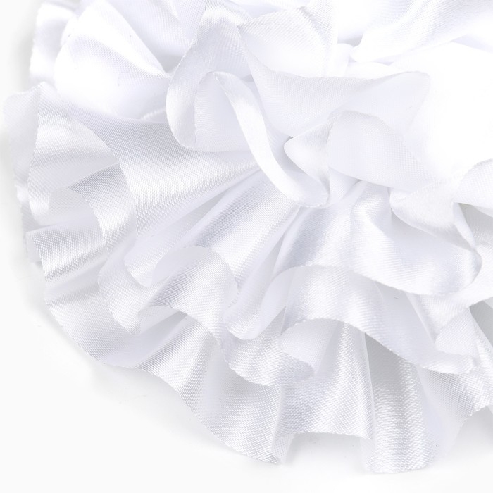 Выпускной. Бант для волос на резинке, белый, 11 см, Принцессы