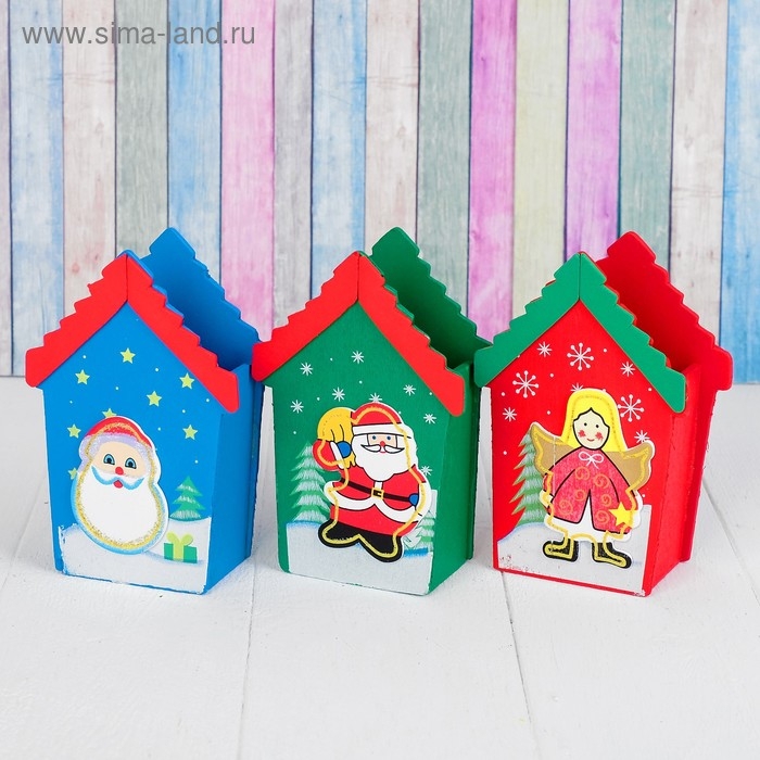 Карандашница «Новогодний дом», МИКС Карандашница «Новогодний дом», МИКС