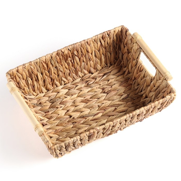 Корзина с ручками Корзина с ручками "Золотистый колос", 38,7 х 27,3 х 12,7 см, водный гиацинт