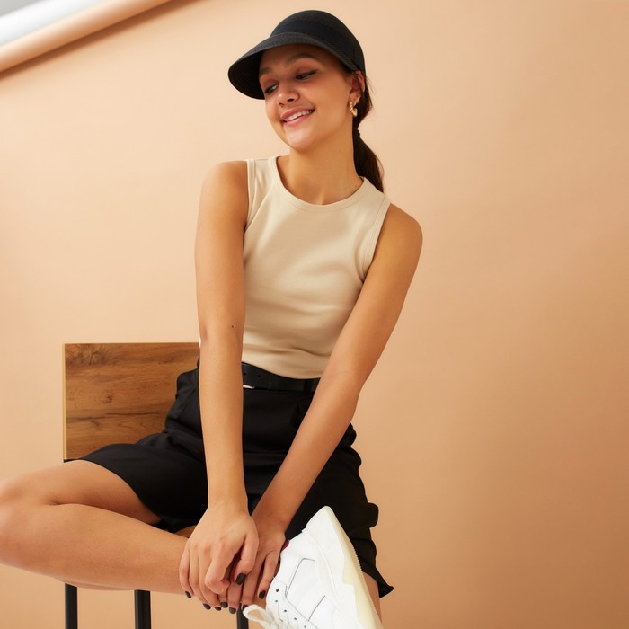 Кепка женская плетёная MINAKU цвет чёрный, р-р 58 Кепка женская плетёная MINAKU цвет чёрный, р-р 58