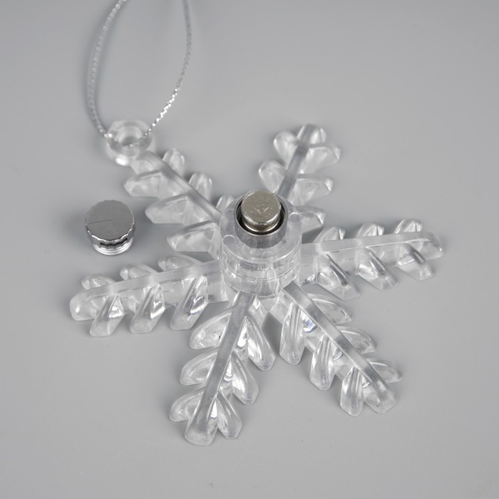 Ёлочная игрушка «Снежинка», от батареек, свечение мульти (RGB) Ёлочная игрушка «Снежинка», от батареек, свечение мульти (RGB)