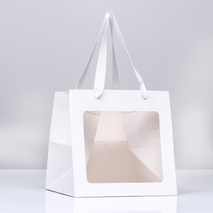 Пакет крафт с квадратным дном и окном 20 Х 20 Х 20 см Белый, 1шт Пакет крафт с квадратным дном и окном 20 Х 20 Х 20 см Белый, 1шт