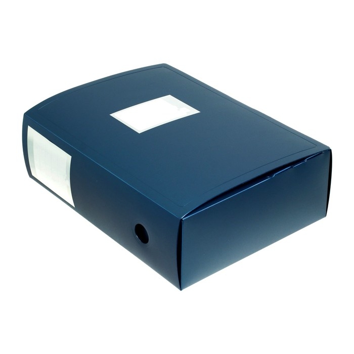 Папка-короб архивная А4 Calligrata, корешок 100 мм, пластик, вырубная застежка, синяя, до 900 листов Папка-короб архивная А4 Calligrata, корешок 100 мм, пластик, вырубная застежка, синяя, до 900 листов