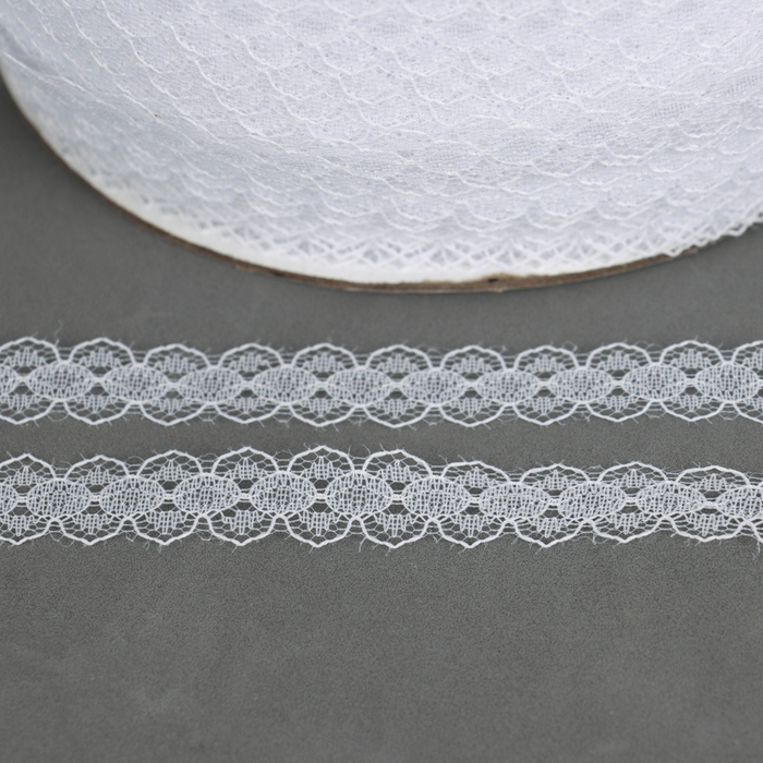 Тесьма гипюровая, ширина 1,5 см., в бобине 548 м., белая Тесьма гипюровая, ширина 1,5 см., в бобине 548 м., белая