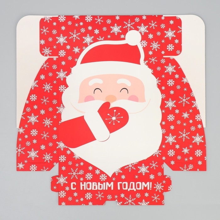 Коробка подарочная новогодняя складная «Дедушка Мороз», 25 х 25 х 10 см, Новый год Коробка подарочная новогодняя складная «Дедушка Мороз», 25 х 25 х 10 см, Новый год