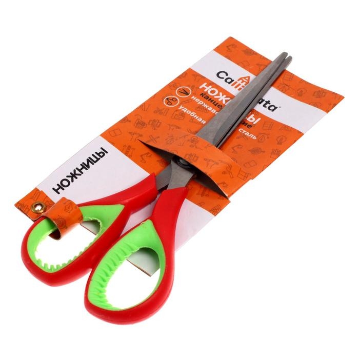 Ножницы канцелярские 17,5 см, ручки пластиковые с резиновыми вставками, МИКС Ножницы канцелярские 17,5 см, ручки пластиковые с резиновыми вставками, МИКС