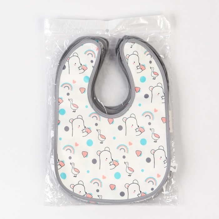 Нагрудник детский Крошка Я (фасовка 10 шт., серая окантовка) Нагрудник детский Крошка Я (фасовка 10 шт., серая окантовка)