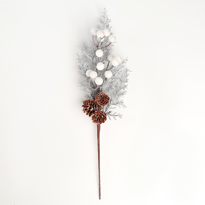 Новогодний декор &laquo;Серебрянная веточка&raquo;, 35 &times; 16 &times; 6 см