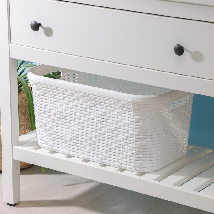 Корзина для глаженого белья «Ротанг», 32 л, 50×31×25 см, цвет белый Корзина для глаженого белья «Ротанг», 32 л, 50×31×25 см, цвет белый