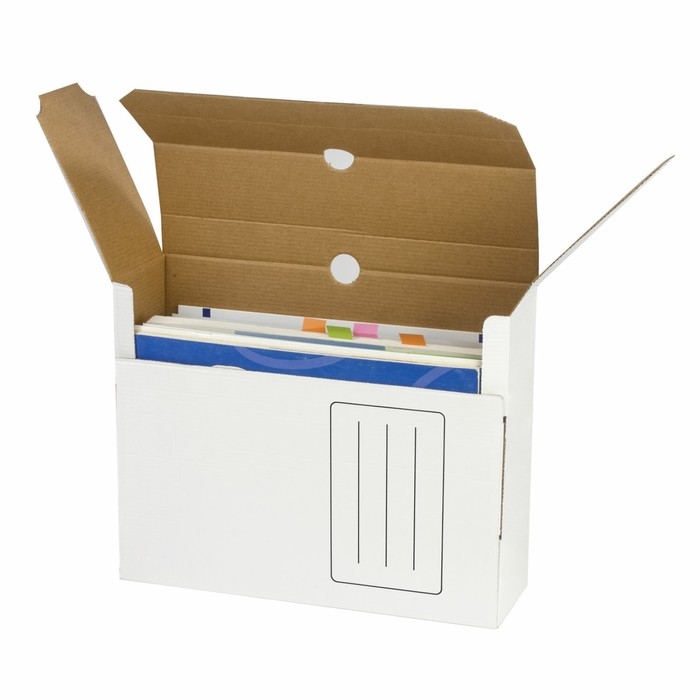 Короб архивный с клапаном А4, Calligrata, 100 мм, до 900 л, микрогофрокартон, белый Короб архивный с клапаном А4, Calligrata, 100 мм, до 900 л, микрогофрокартон, белый