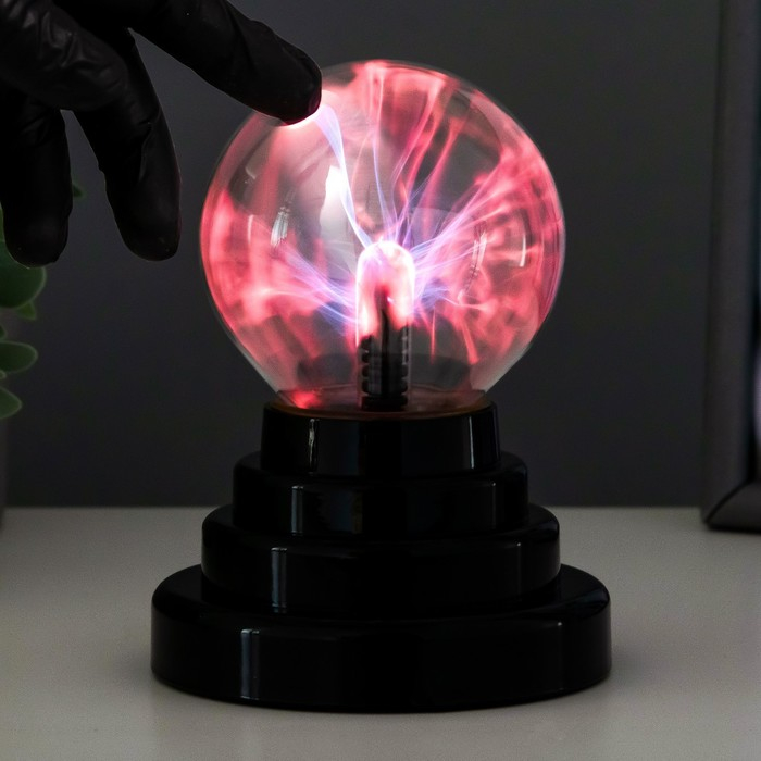 Плазменный шар красный шар 14х10х10 см RISALUX Плазменный шар красный шар 14х10х10 см RISALUX