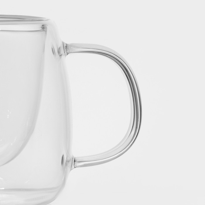 Кружка стеклянная с двойными стенками Magistro «Дуо», 80 мл, 9×7×6,3 см Кружка стеклянная с двойными стенками Magistro «Дуо», 80 мл, 9×7×6,3 см