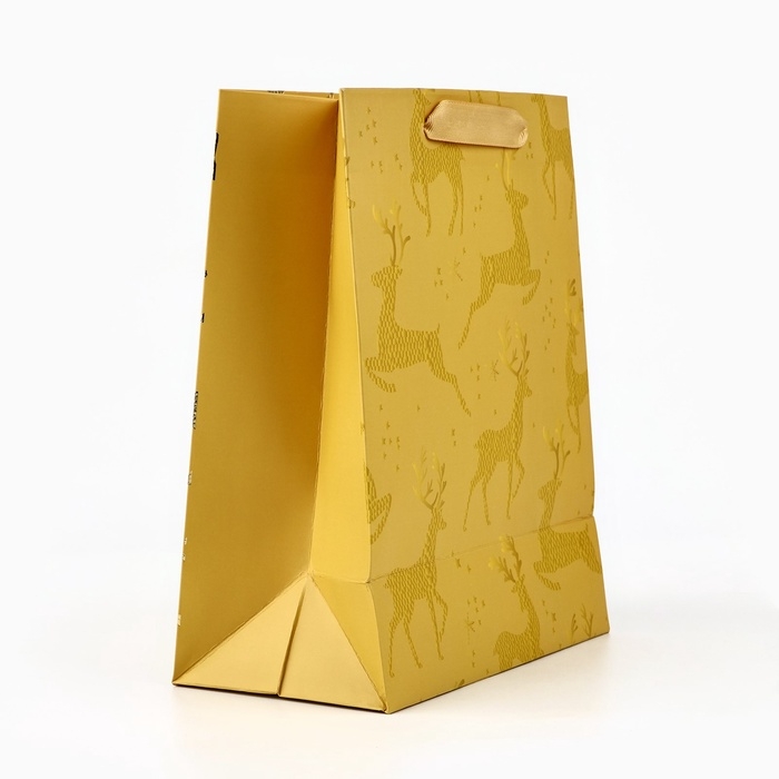 Пакет подарочный новогодний ламинированный «Олени», MS 23 x 18 х 10 см Пакет подарочный новогодний ламинированный «Олени», MS 23 x 18 х 10 см