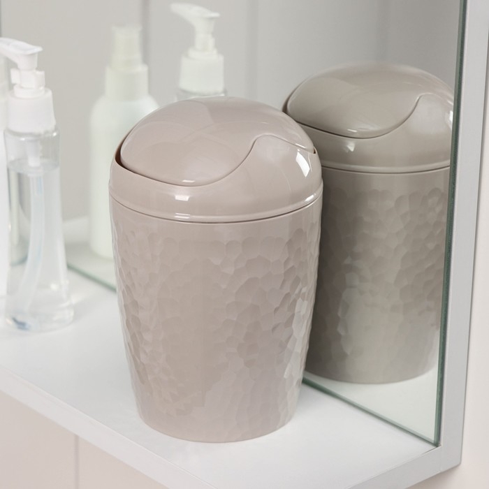 Контейнер для мусора настольный Tule, 1 л, d=11.2 см, h=17.5 см, цвет бежевый Контейнер для мусора настольный Tule, 1 л, d=11.2 см, h=17.5 см, цвет бежевый