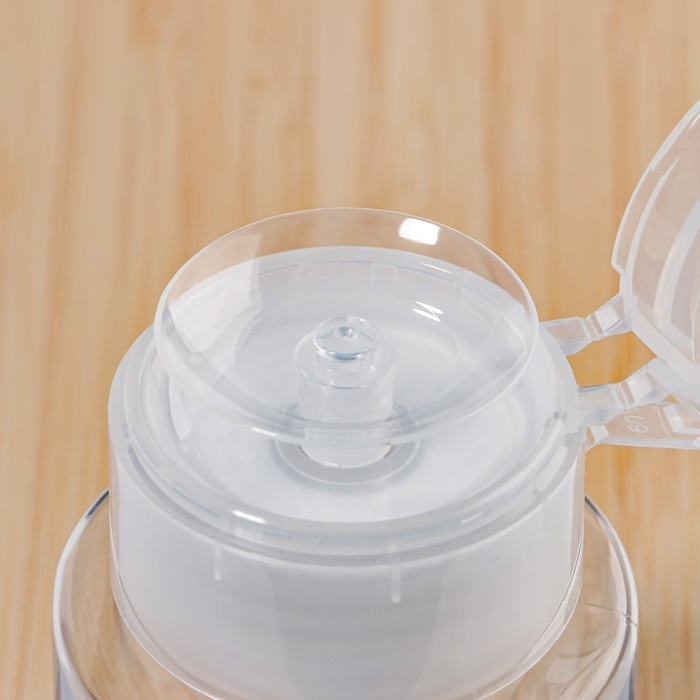 Флакон с помпой, 100 мл, цвет белый/прозрачный Флакон с помпой, 100 мл, цвет белый/прозрачный