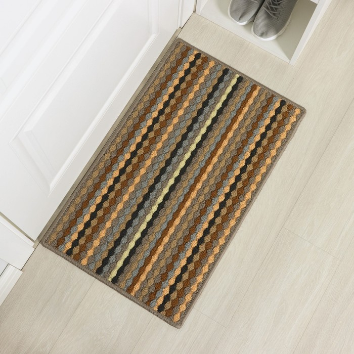 Коврик влаговпитывающий придверный Доляна «Цветная косичка», 47×77 см Коврик влаговпитывающий придверный Доляна «Цветная косичка», 47×77 см