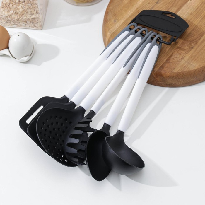 Набор кухонных принадлежностей Доляна «Софти», 6 предметов, цвет МИКС Набор кухонных принадлежностей Доляна «Софти», 6 предметов, цвет МИКС