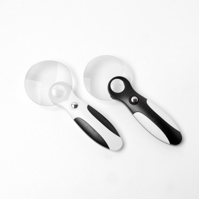 Лупа классическая, линза 60,16мм, подсветка, микс Лупа классическая, линза 60,16мм, подсветка, микс