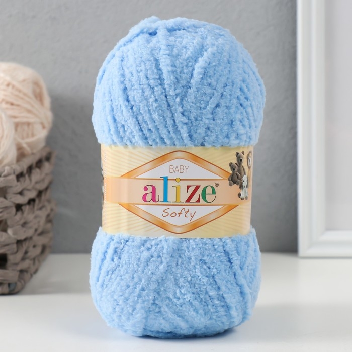 Пряжа Пряжа "Softy" 100% микрополиэстер 115м/50гр (40 голубой)