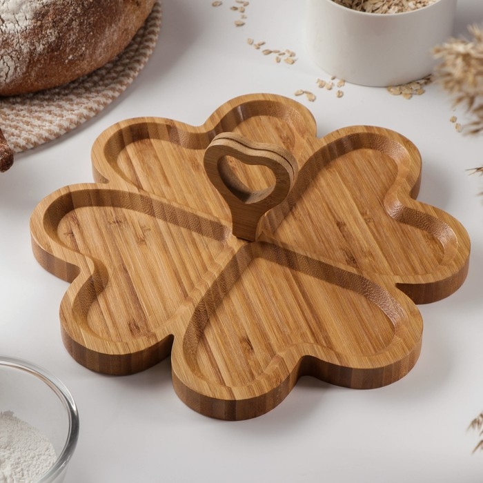 Менажница Доляна «Цветок», 29×29 см, бамбук Менажница Доляна «Цветок», 29×29 см, бамбук