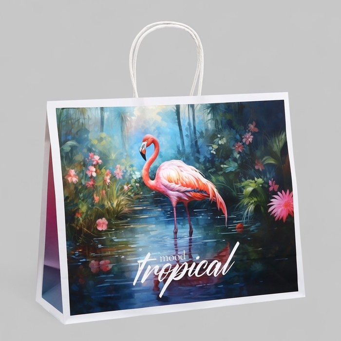 Пакет подарочный   Пакет подарочный  "Тропическое настроение" 31,5 х 25 х 11,5 см, 120 г/м²