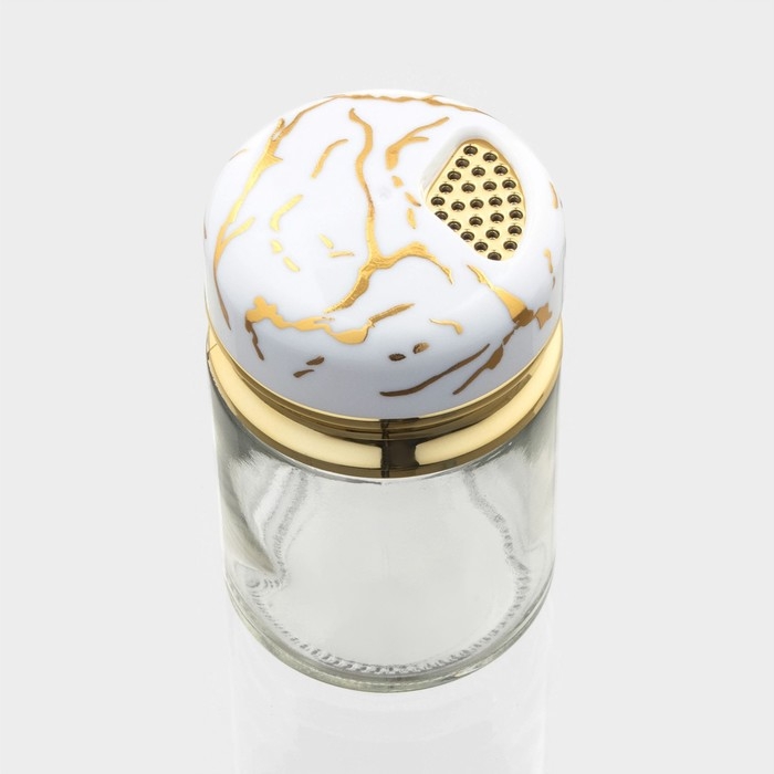 Солонка стеклянная Magistro «Белый мрамор», 150 мл, 5,5×9,5 см Солонка стеклянная Magistro «Белый мрамор», 150 мл, 5,5×9,5 см