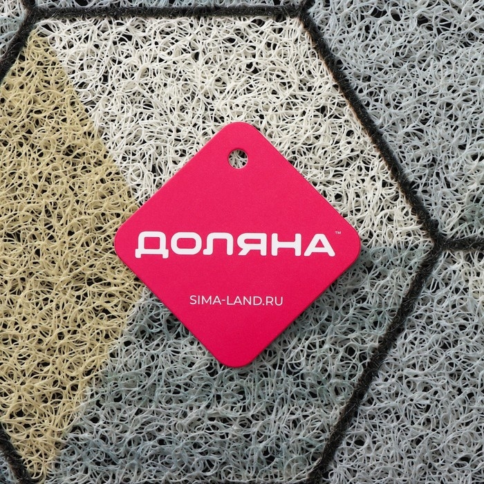 Коврик придверный грязезащитный Доляна &laquo;Мозаика&raquo;, вырезной, 78&times;118 см, цвет серый, жёлтый