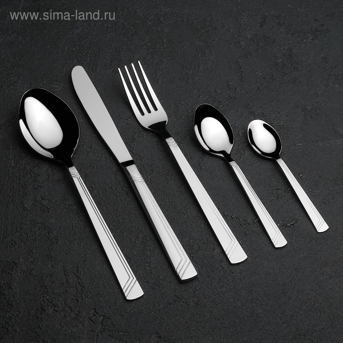 Набор столовый &laquo;Аппетит&raquo;, толщина 2 мм, декоративная коробка, 30 предметов, цвет серебряный