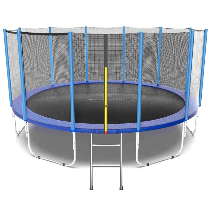 Батут ONLYTOP, d=427 см, высота сетки 173 см, с лестницей, цвет синий Батут ONLYTOP, d=427 см, высота сетки 173 см, с лестницей, цвет синий