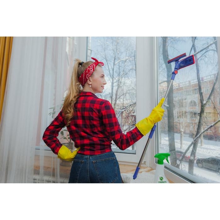 Щётка для окон Доляна, фиксатор, стальная телескопическая ручка, длина 55(83) см, водосгон силикон 18 см, насадка велюр 18×8 см Щётка для окон Доляна, фиксатор, стальная телескопическая ручка, длина 55(83) см, водосгон силикон 18 см, насадка велюр 18×8 см