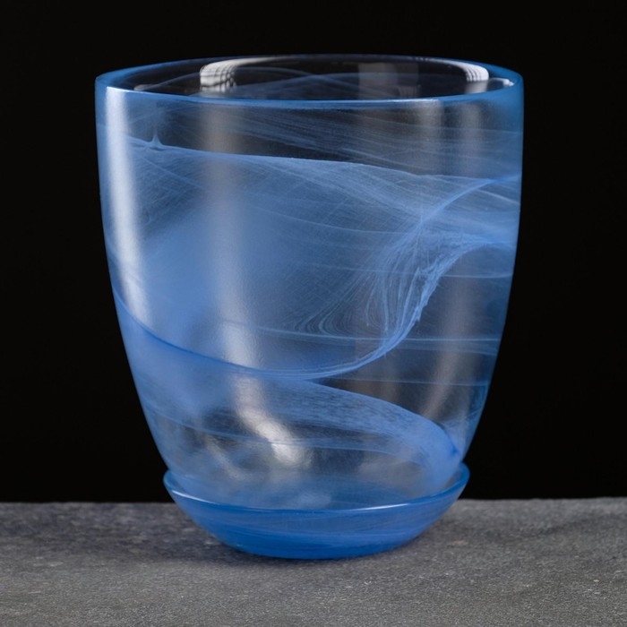 Горшок цветочный с поддоном  Горшок цветочный с поддоном "Гармония", голубой 2 л