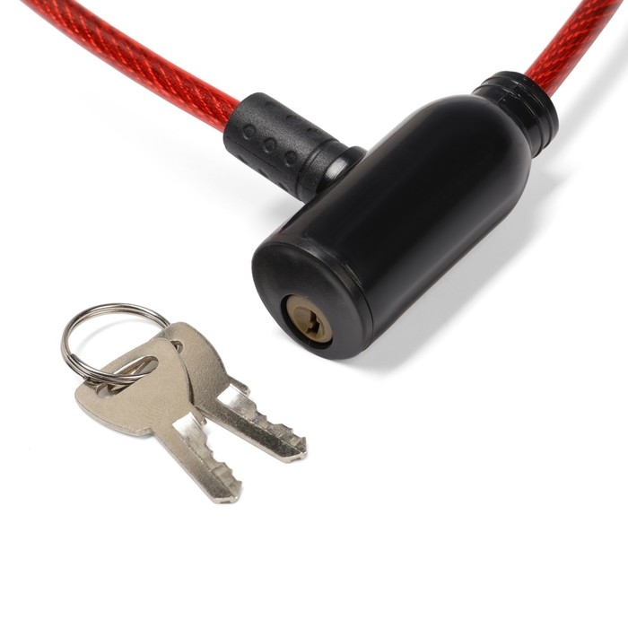 Замок навесной велосипедный, 600 мм, d=6 мм, английский ключ, микс Замок навесной велосипедный, 600 мм, d=6 мм, английский ключ, микс