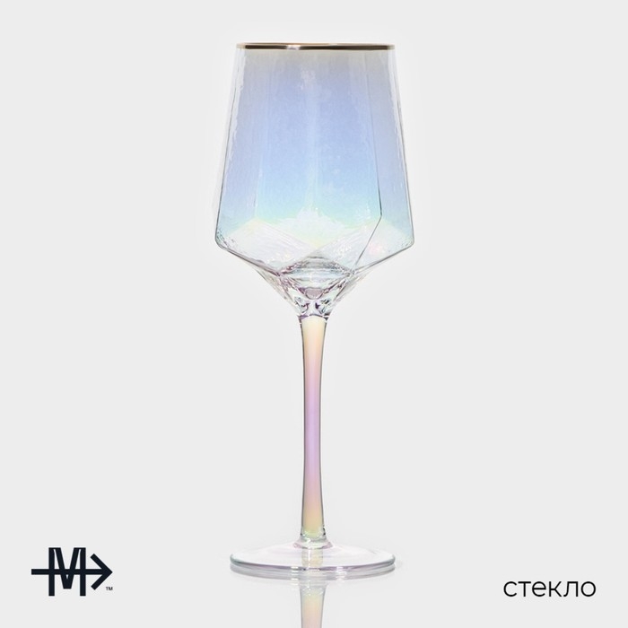 Набор бокалов для вина стеклянный Magistro «Дарио», 500 мл, 7,3×25 см, 6 шт, цвет перламутровый Набор бокалов для вина стеклянный Magistro «Дарио», 500 мл, 7,3×25 см, 6 шт, цвет перламутровый